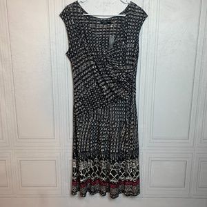 Nic & Zoe Black and Pink Wrap Summer Dress